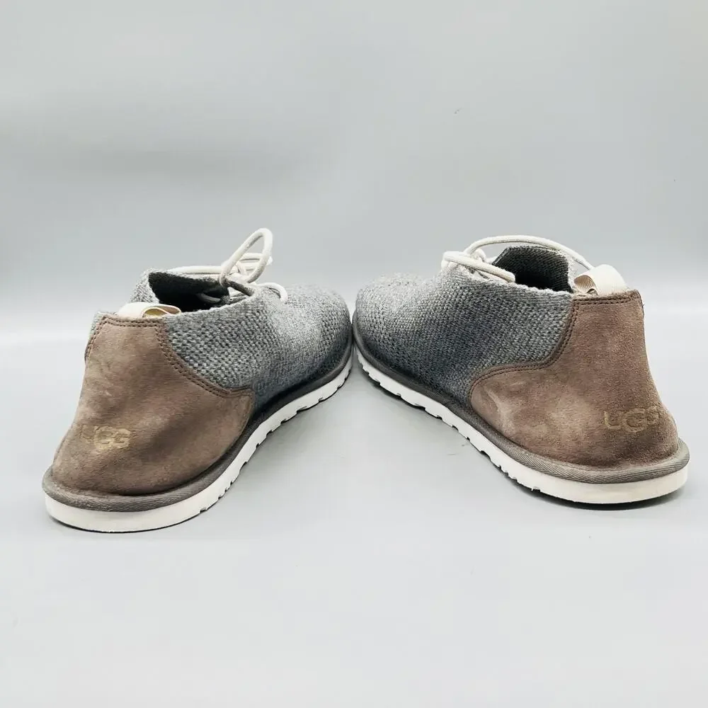UGG Shoes Mens 17 Gray Suede Knit Maksim Hyperweave Low Top Casual Sneaker Boots